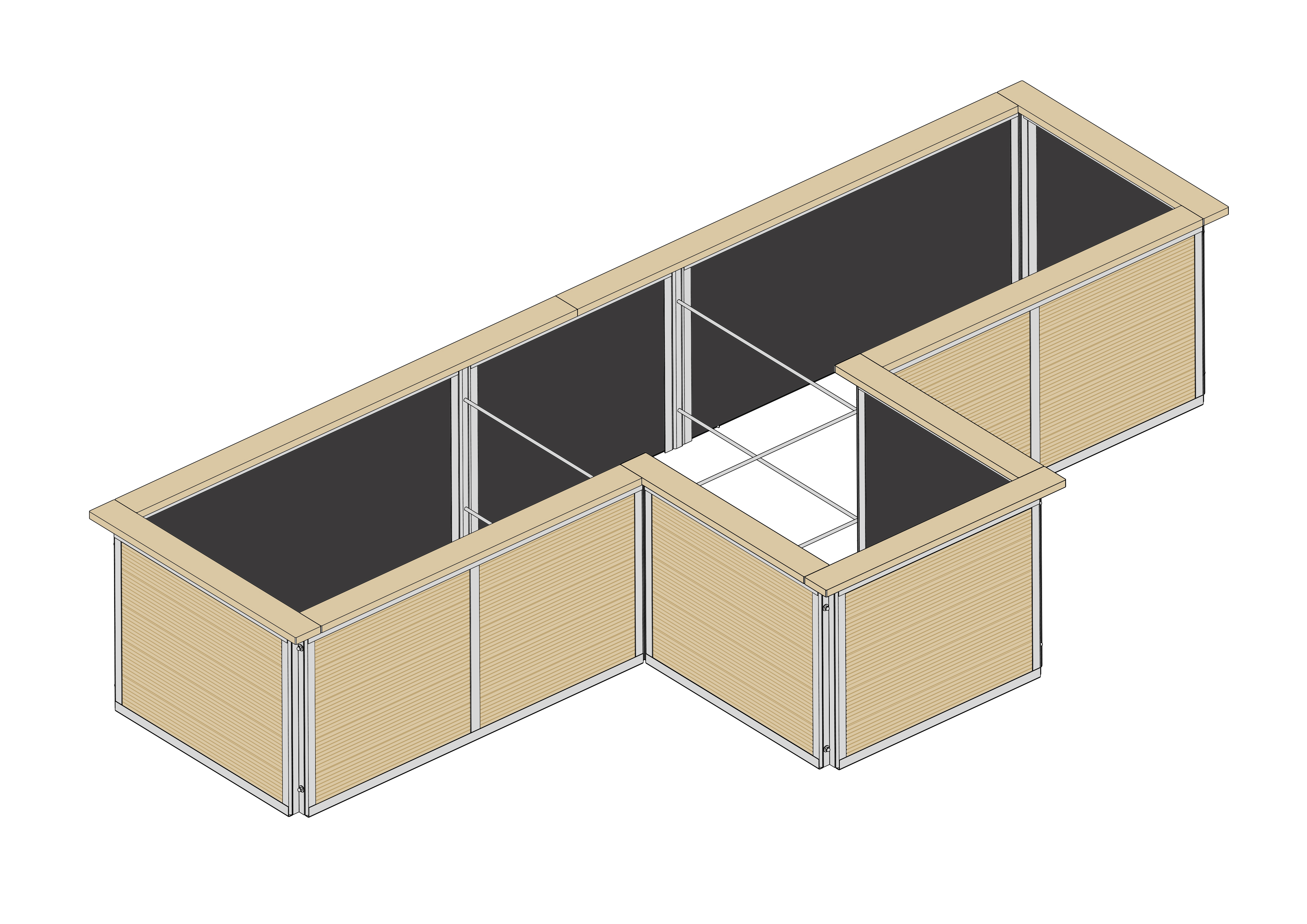 hortico Hochbeet in T-Form