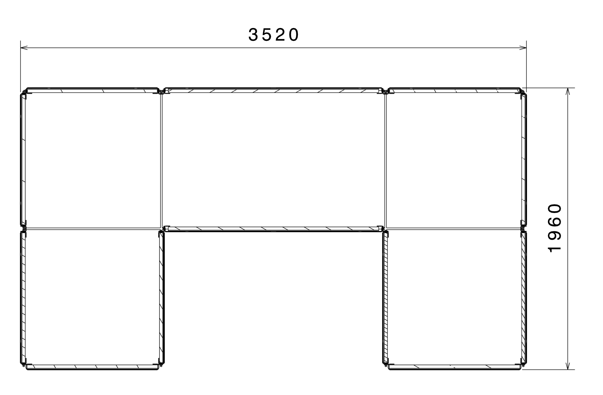 hortico Hochbeet in U-Form Maße