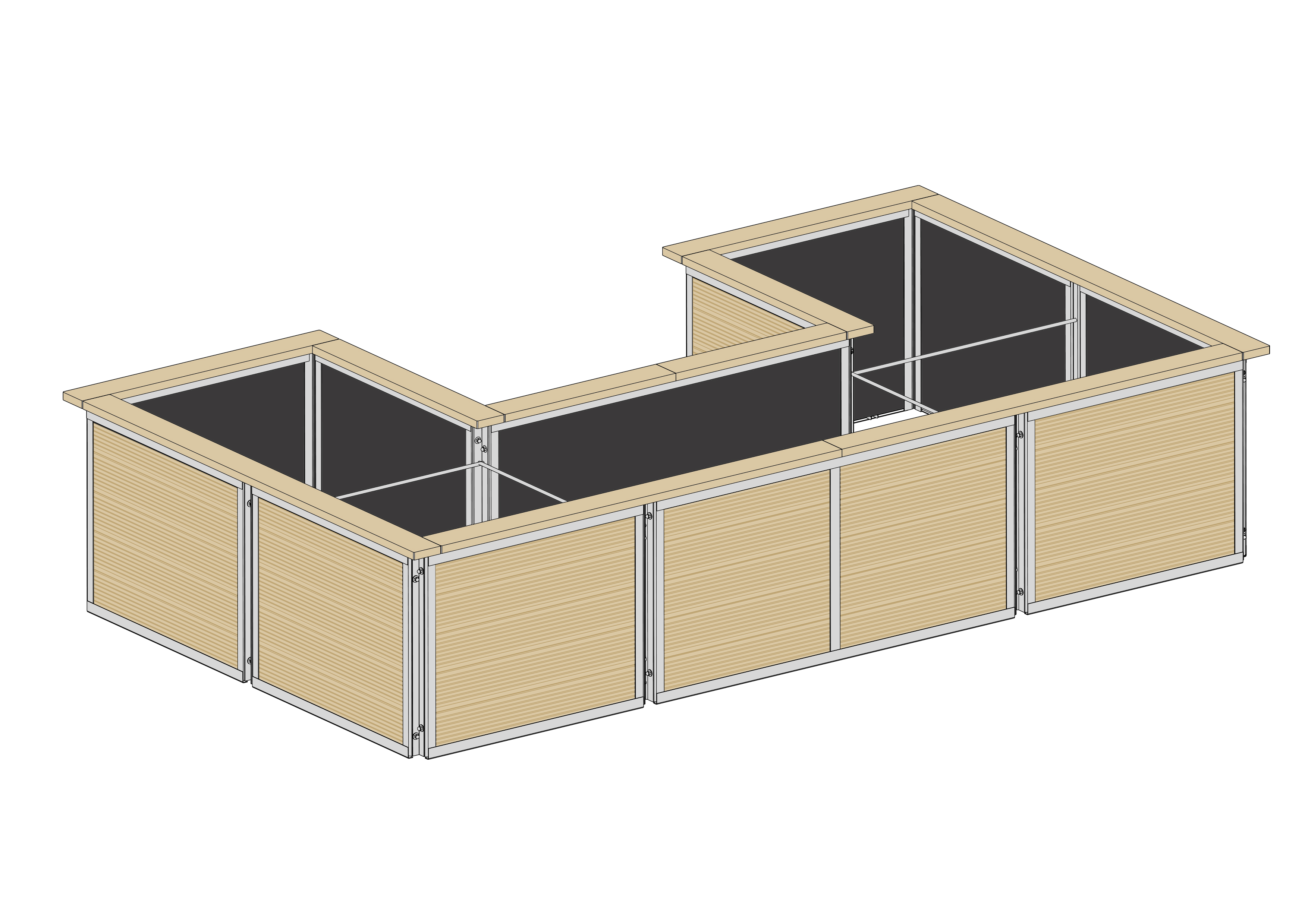 hortico Hochbeet in U-Form Iso