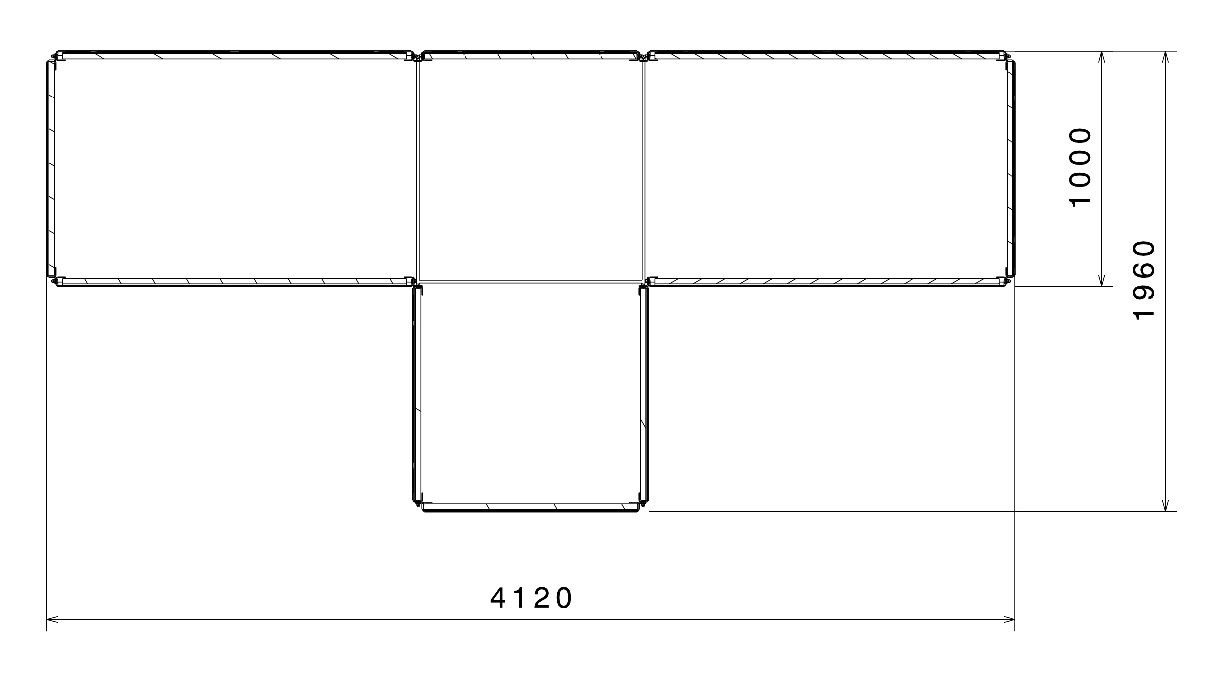 hortico Hochbeet in T-Form Maße