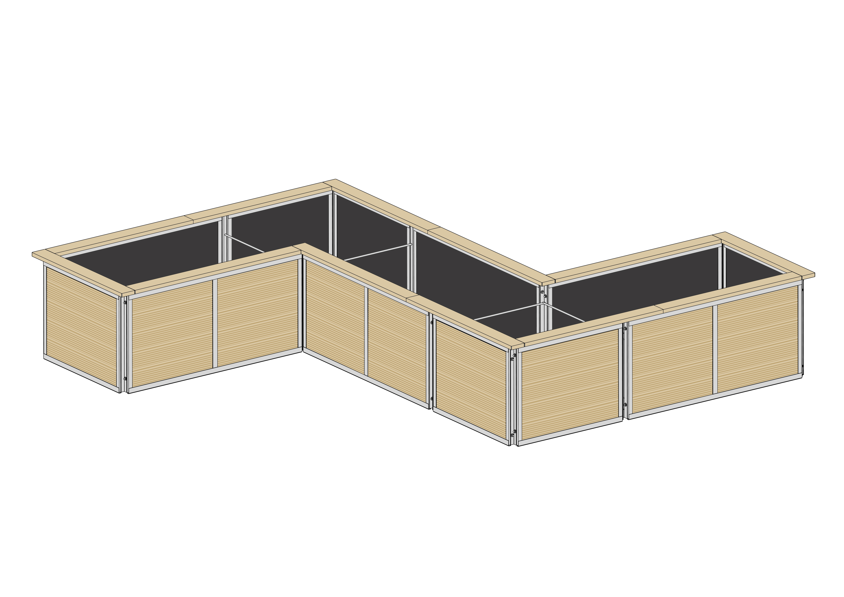 hortico Hochbeet in Z-Form groß Iso