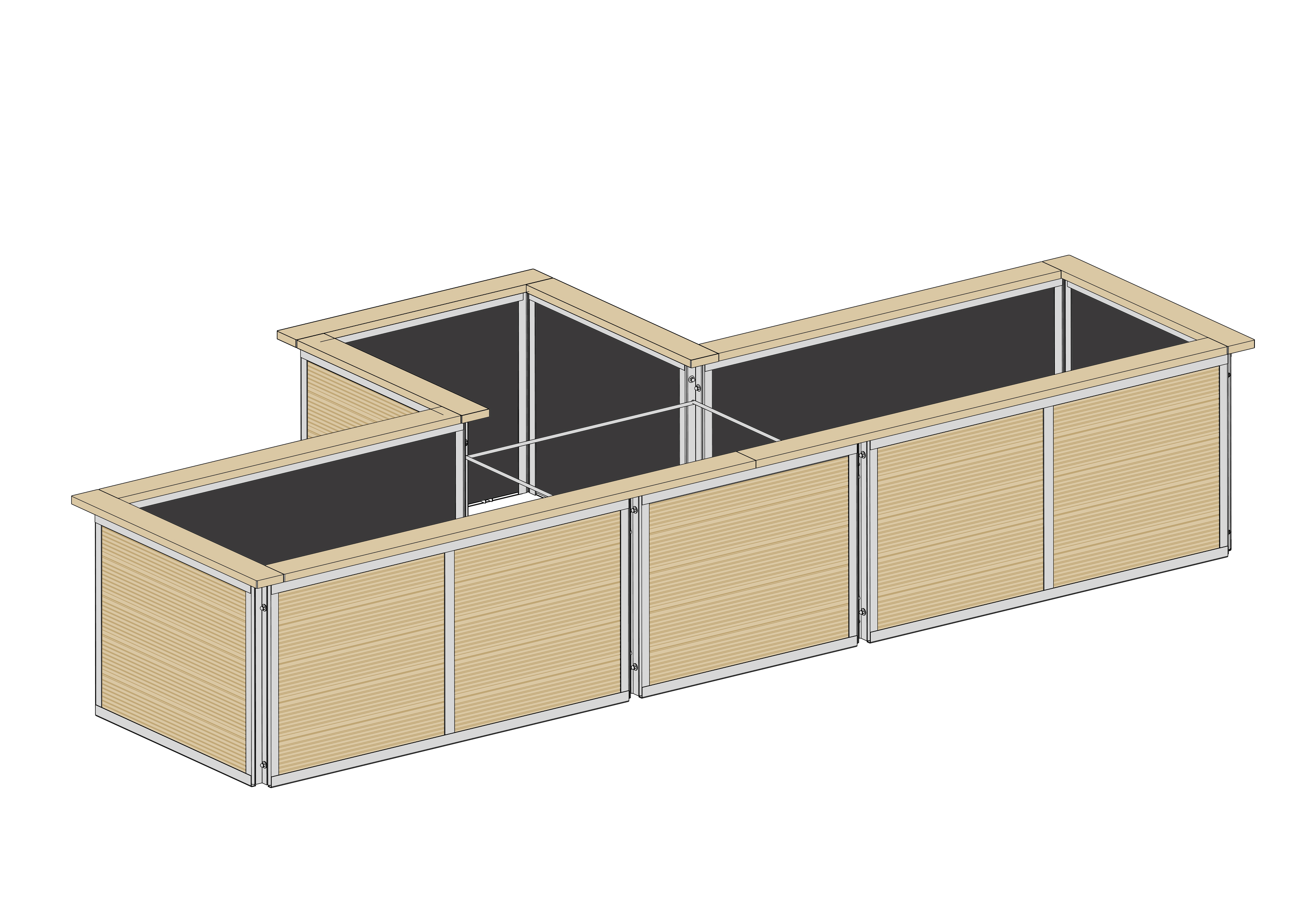 hortico Hochbeet in T-Form Iso