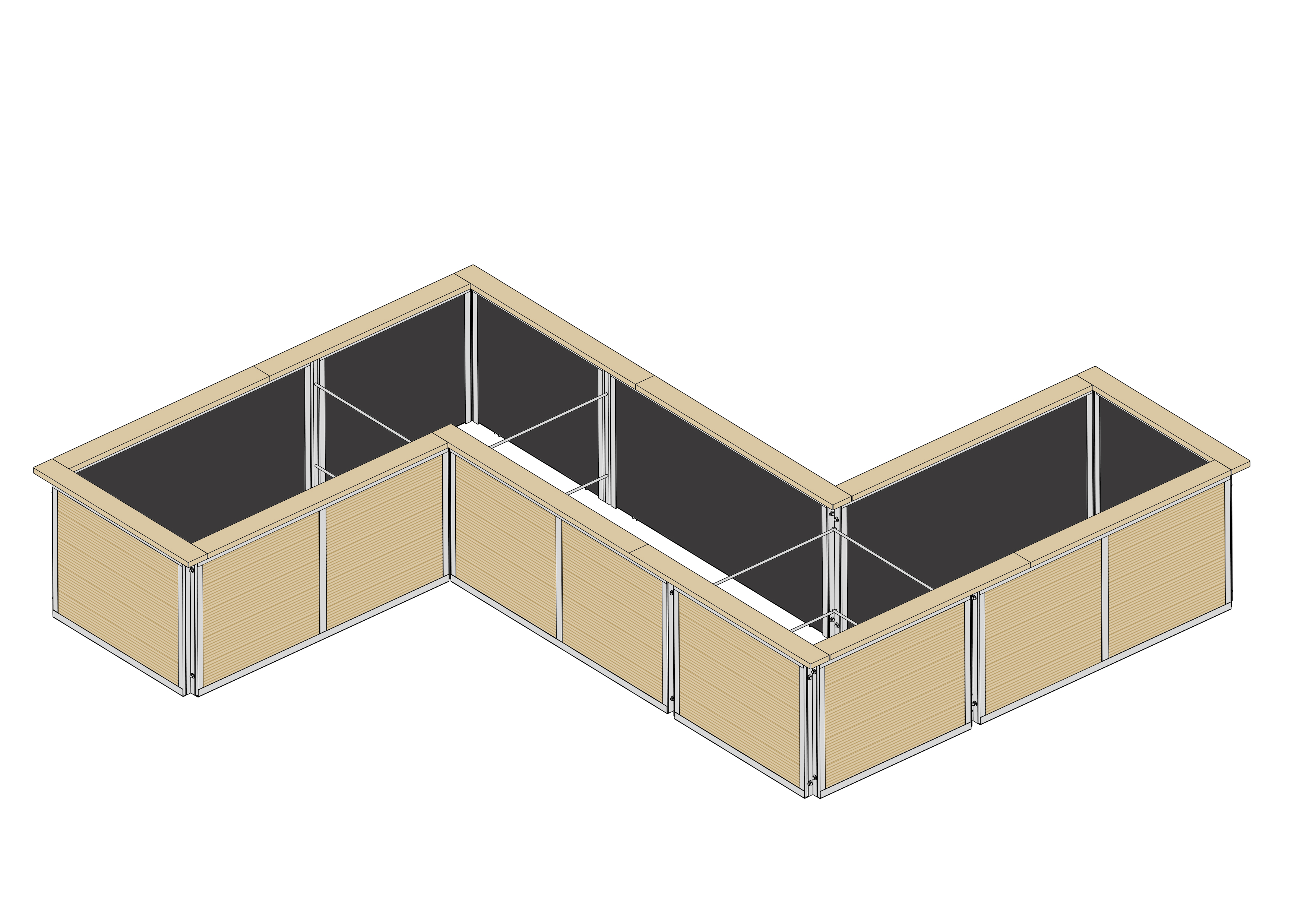 hortico Hochbeet in Z-Form groß