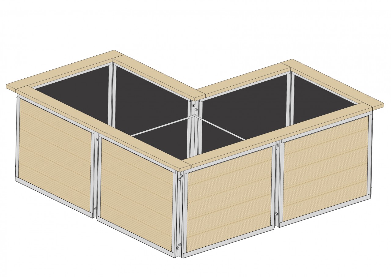 Hochbeete in LForm ideal für die Gartengestaltung